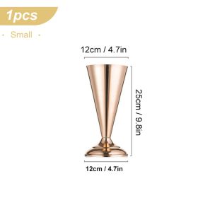 1/2Pcs Metal Candle Holders Flower Vase Centerpiece for Table Decor Candlestick Flower Pillar Road Lead Candelabra Wedding Party (Color: 1Pcs-Small, Ships From: CN)