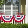 1pc Printed Stripes Stars USA Pleated Fan Bunting Half Banner Flag For July 4th Independence Day Decoration USA Pleated Fan Flag